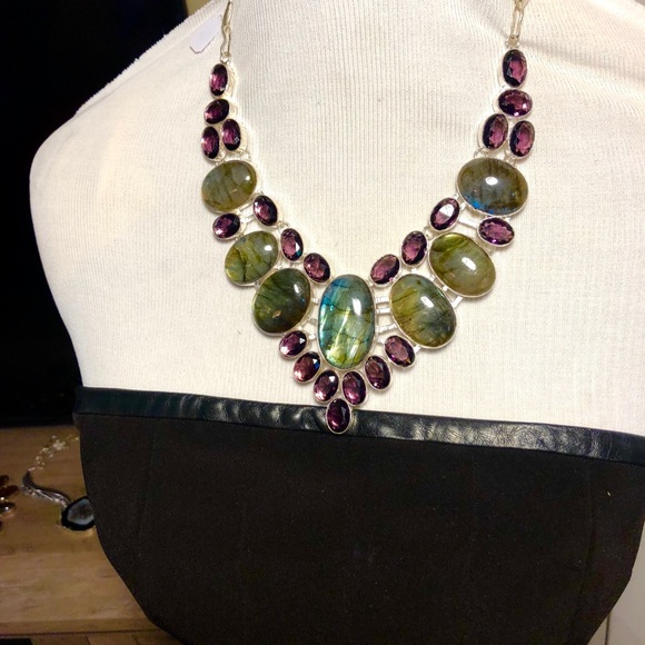 SOLD Labradorite & Amethyst Necklace - Picture 5 of 8
